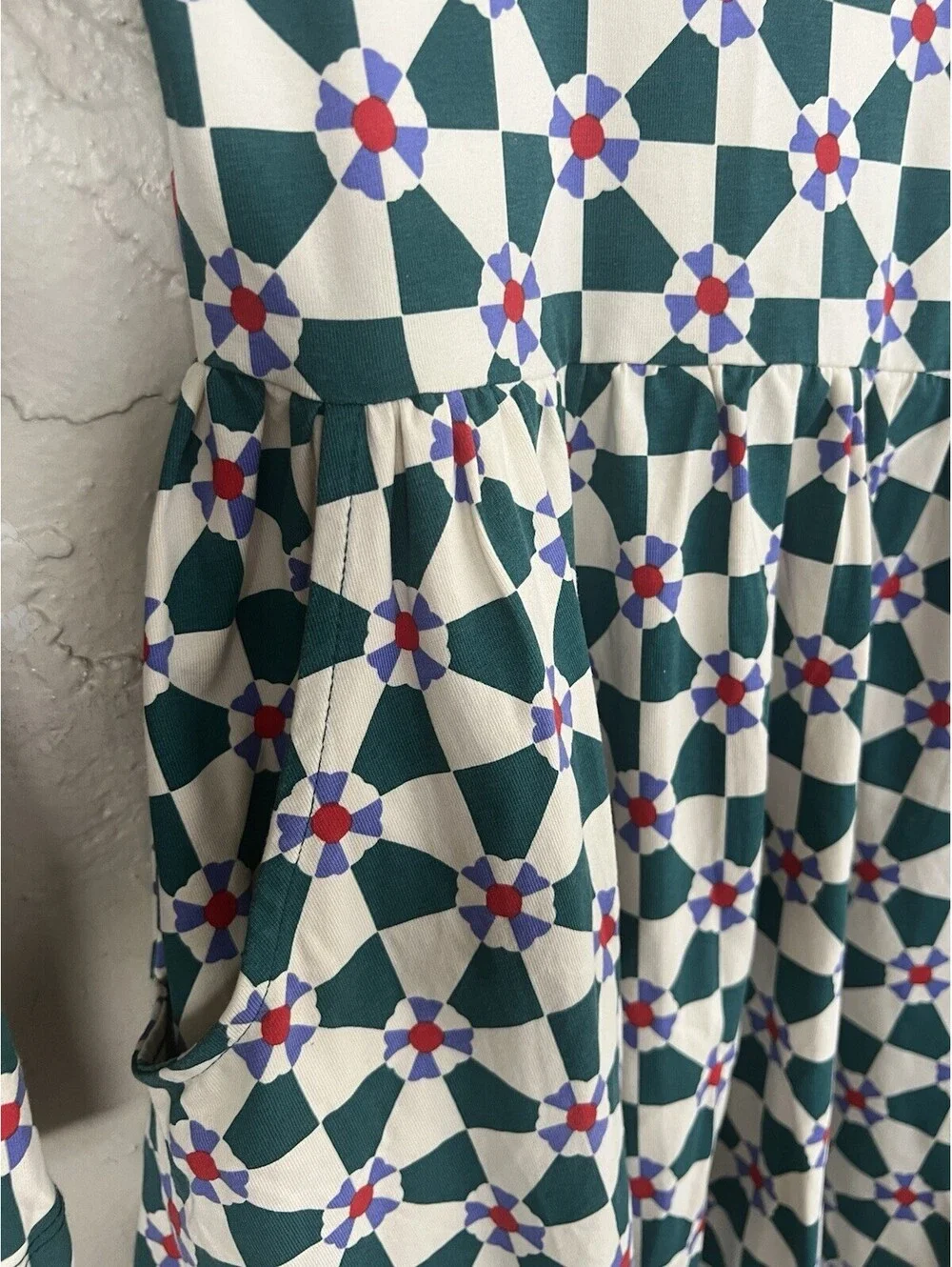 Hanna Andersson Emerald Green Fit and Flare Long Sleeve Dress Size 8